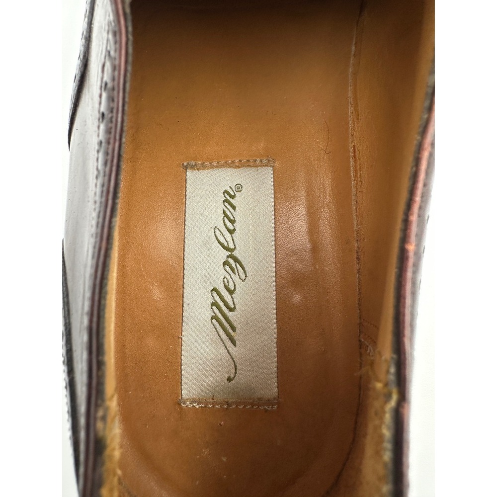 Mezlan Florence Oxford Derby Dress Shoes Mens 10 Brown Leather Brogue Cap Toe - Picture 8 of 12